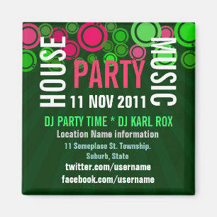 House Music Party Event Promotional Magnet