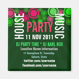 House Music Party Event Promotional Magnet