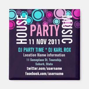 House Music Party Event Promotional Magnet