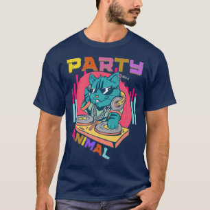 House Music Rave Cat Party Animal Kattunge Dj Yout T Shirt