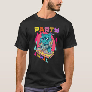 House Music Rave Katt Party Djur Kattunge Dj Ungdo T Shirt