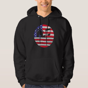 House-musik - Vintage USA Flagga Solnedgång Edm Dj Hoodie