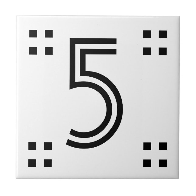 House Number - Art Deco Kakelplatta (Framsidan)