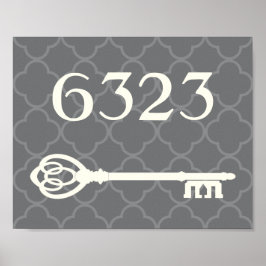 House Number Quatrefoil HouseuppvärmGift Poster