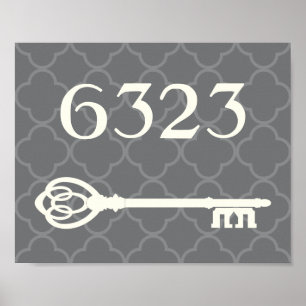 House Number Quatrefoil HouseuppvärmGift Poster