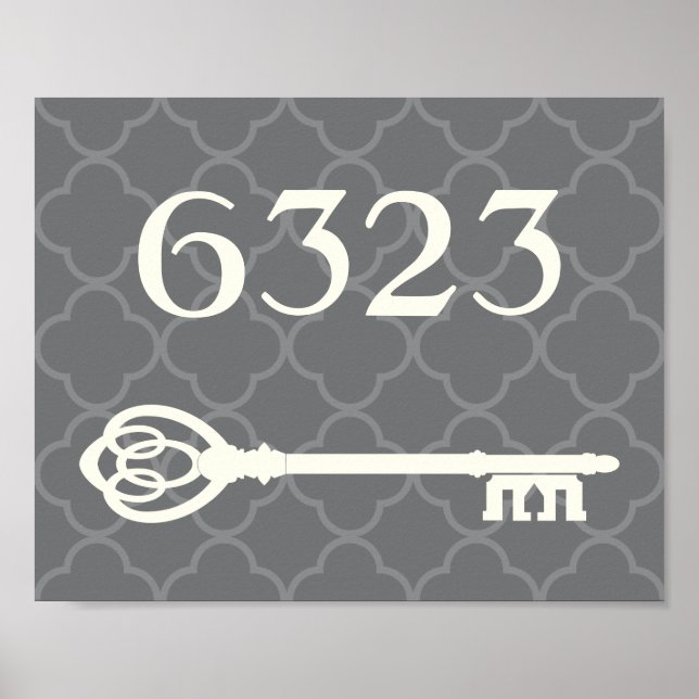 House Number Quatrefoil HouseuppvärmGift Poster (Framsidan)