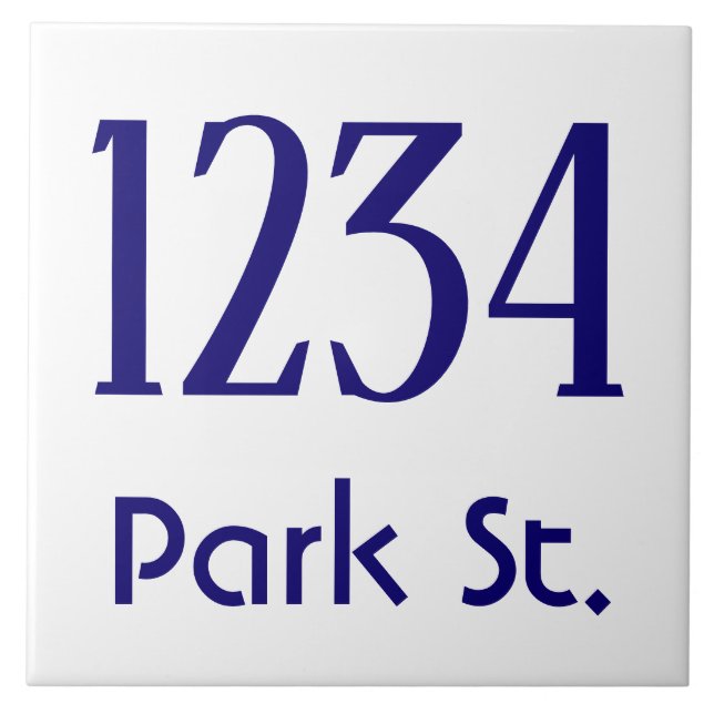 House Number with Street Ceramic Tile Kakelplatta (Framsidan)