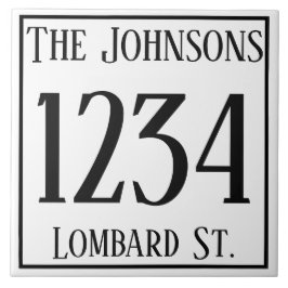 House Number with Street & Namn Kakelplatta