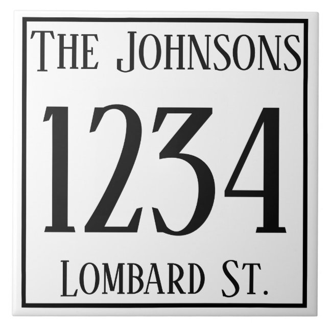 House Number with Street & Namn Kakelplatta (Framsidan)