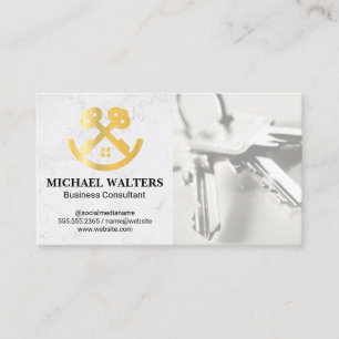 House Nycklar Logotyp Real Gods Agent Visitkort