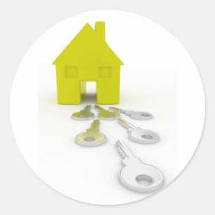 House Nycklar Stickers Runt Klistermärke