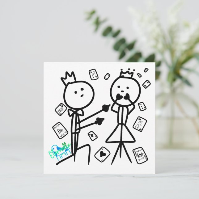 House of Cards Love Card Inbjudningar (Stående Fram)
