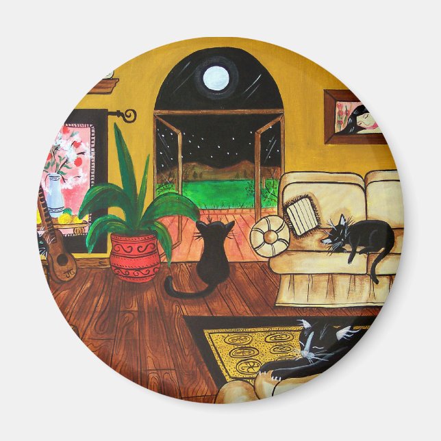 House of Cats Full Moon Magnet (Framsidan)
