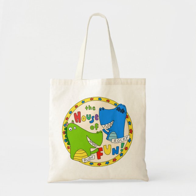 "House of Fun" Logo Tote Bag Tygkasse (Framsidan)