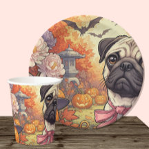 House of Pug Hund & Halloween, Autumn, Art Nuovo
