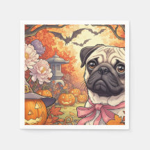 House of Pug Hund & Halloween, Autumn, Art Nuovo