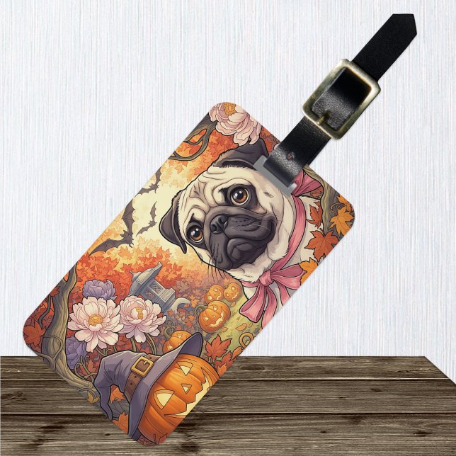 House of Pug Hund & Halloween, hösten Bagagebricka (Skapare uppladdad)