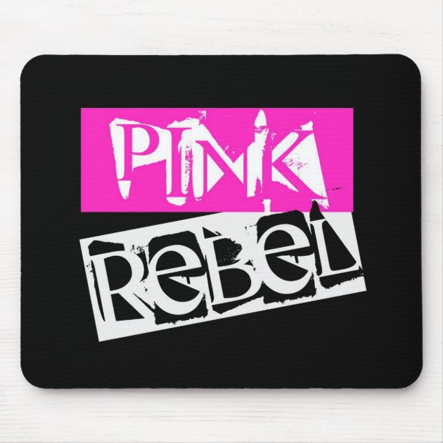 House of Rebeldom: Rosa Rebel in Black Mousepad Musmatta (Framsidan)