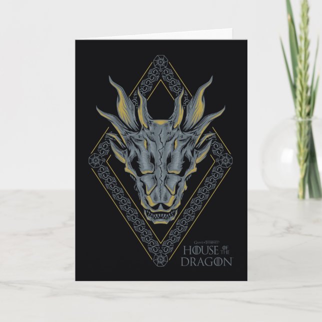 HOUSE OF THE DRAGON | Balerion Skull Diamond Crest Kort (Framsida)
