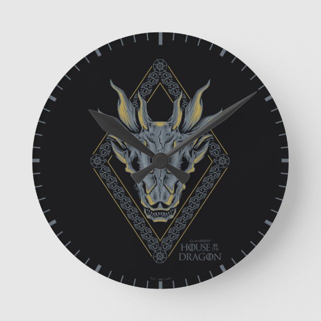 HOUSE OF THE DRAGON | Balerion Skull Diamond Crest Rund Klocka (Framsida)