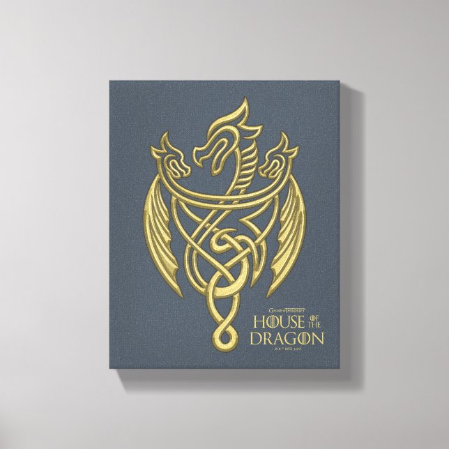 HOUSE OF THE DRAGON | Golden Filigree Dragon Crest Canvastryck (Framsida)