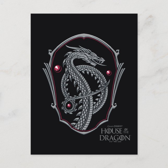 HOUSE OF THE DRAGON | Silver Dragon Crest Vykort (Framsida)