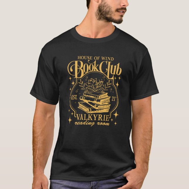 House Of Wind Book Club Valkyrie Reading Room Prem T Shirt (Framsida)