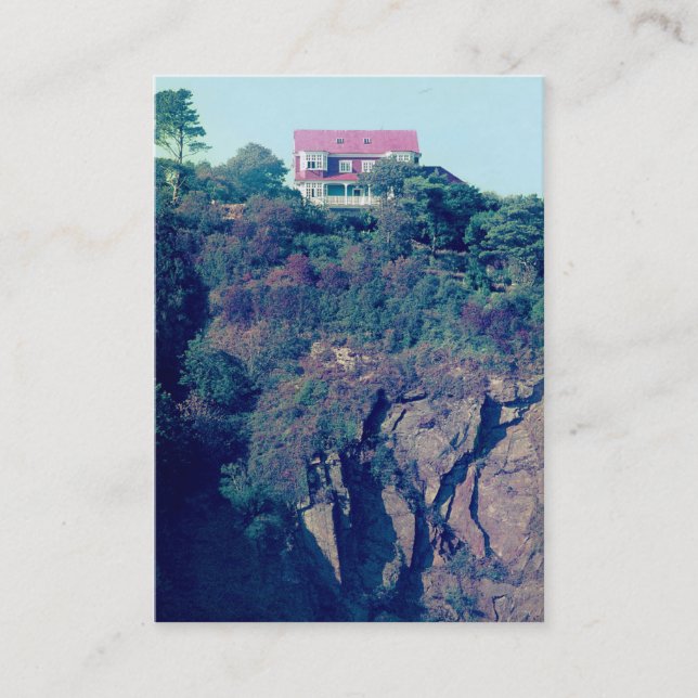 House on a Cliff - Tenby, Wales, UK Visitkort (Framsida)