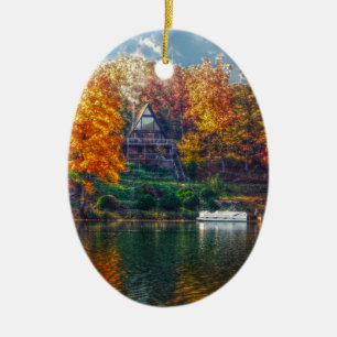 House on Sjö Ceramic Ornament