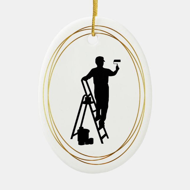 House Painter Black Silhouette Ornament (Framsidan)