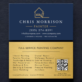 House Painter Gold Metallic QR Code Visitkort