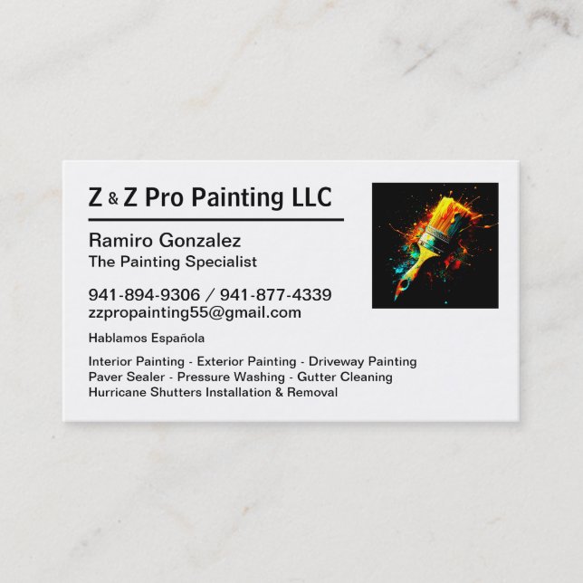 House Painter Gonzalez Business Card Visitkort (Framsida)