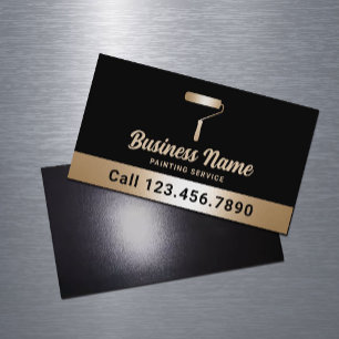 House Painter Modern Black & Guld Painting Service Magnetiska Visitkort