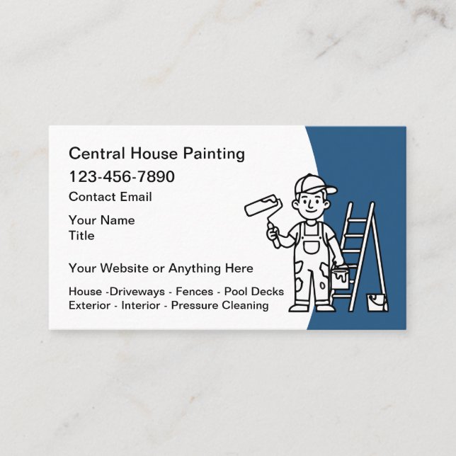 House Painter Modern Simple Business Cards Visitkort (Framsida)