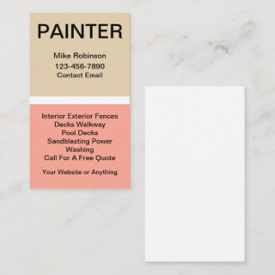 House Painter Paint Chip Theme Visitkort