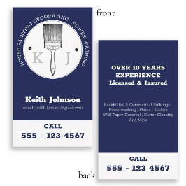 House Painter Power Tvättar Monogram Logotyp Blue Visitkort