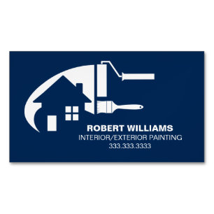 House Painter Professionell Blue Magnetiska Visitkort