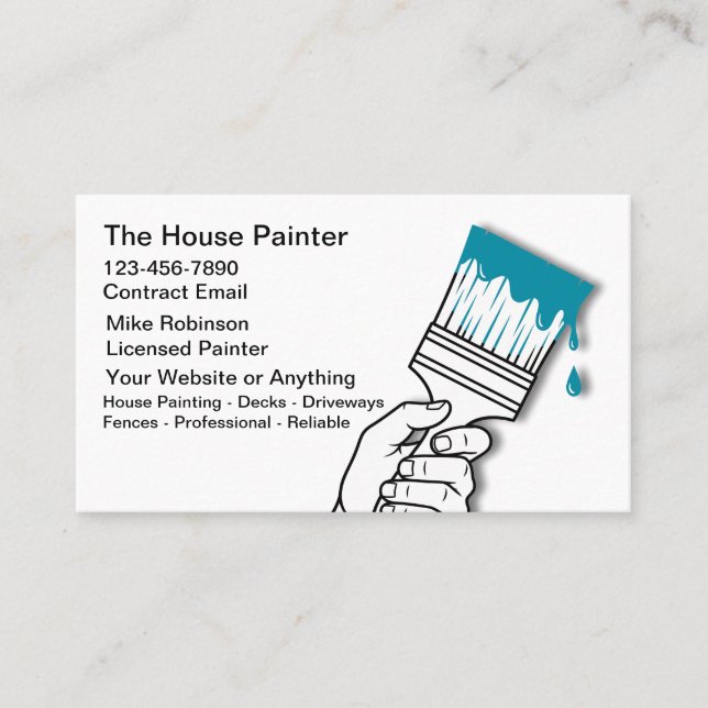 House Painter Unique Modern Business Cards Visitkort (Framsida)