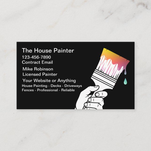 House Painter Unique Modern Business Cards Visitkort (Framsida)