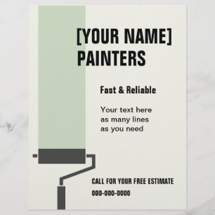 House Painters-flygare med anpassningsbar text Reklamblad