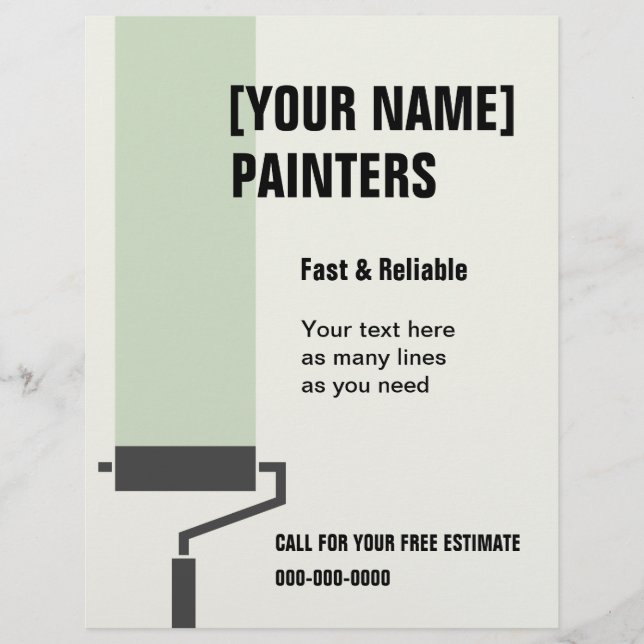 House Painters-flygare med anpassningsbar text Reklamblad (Framsidan)