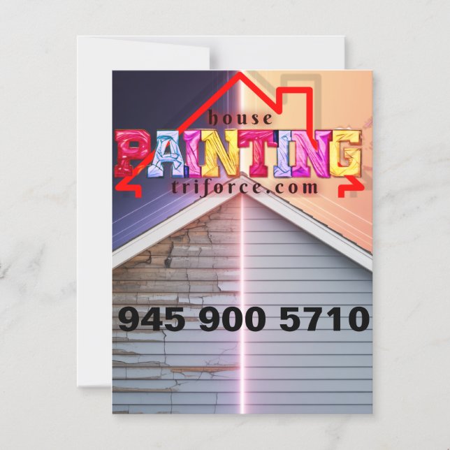 house painting card ad magnetisk inbjudningskort (Framsida)