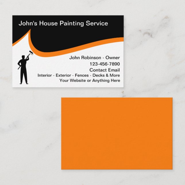 House Painting Modern Business Card-mall Visitkort (Fram/baksida)