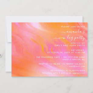 House Party Pastell Rosa Abstrakt Puder Inbjudningar