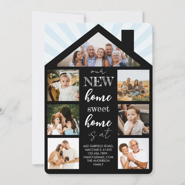 House Photo Collage Family Change Flytta Adress Meddelande (Framsida)