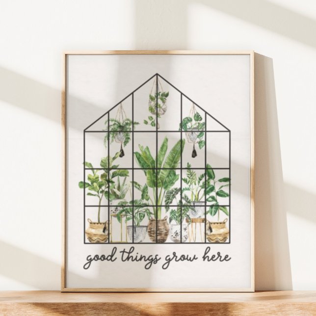 House Plant Bra Quote Wall Art Poster (In situ under sunlight)