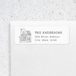 House Porträtt Family Namn Returadress Etikett