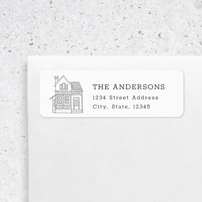 House Porträtt Family Namn Returadress Etikett (Skapare uppladdad)