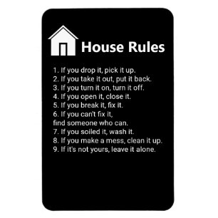 House Regler Black and White Fridge Magnet