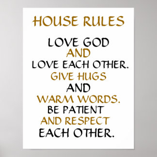 "HOUSE REGLER" INSPIRATIONAL 11X14 WALL POSTER